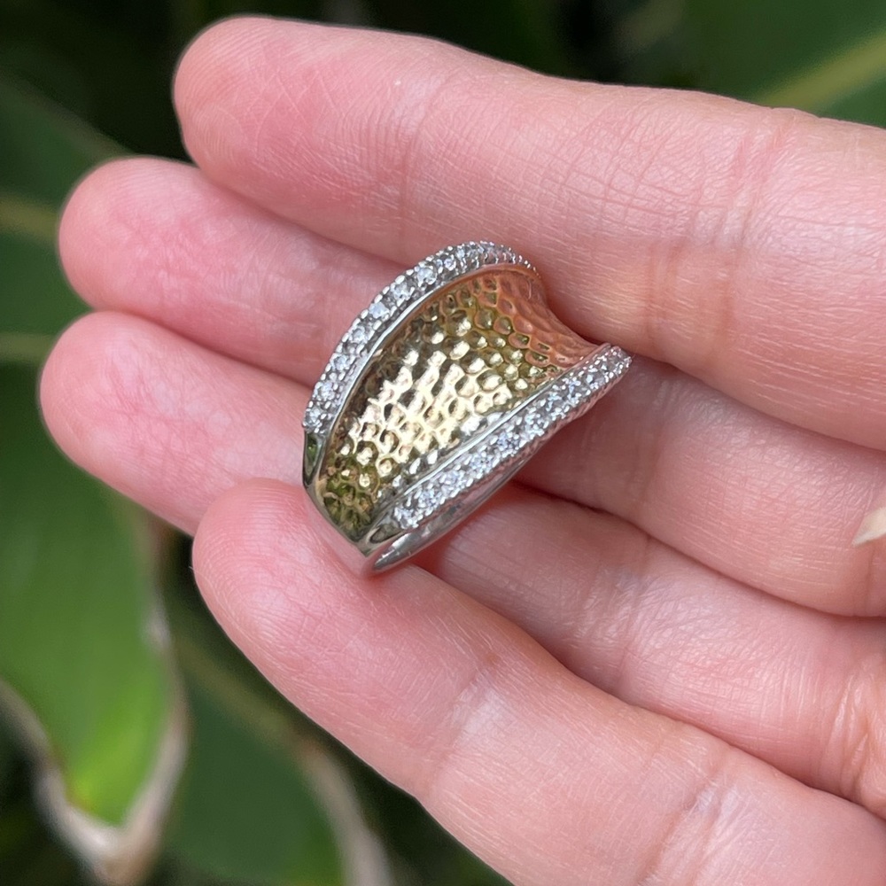 Joseph Esposito cz gold plated solid sterling ring - Picture 6 of 8